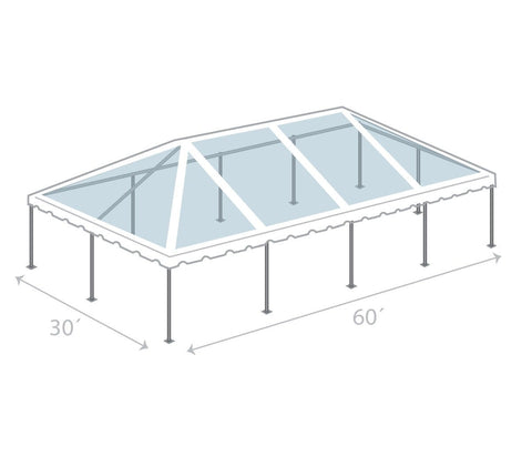 30' x 60' Premium West Coast Frame Party Tent - Clear