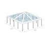 Image of 40' x 40' Premium Single Tube West Coast Frame Party Tent, Sectional - Clear