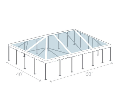40' x 60' Premium Single Tube West Coast Frame Party Tent, Sectional, Clear