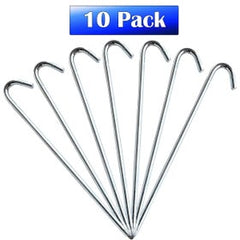 1/2" x 18" Steel J-Hook Stakes - 10 Pack