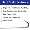 Image of 5/8" x 18" Steel Hook Stake for Inflatables and Camping Tents
