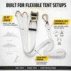 Image of 2" x 15' Double Yoke Ratchet Strap with Snap Hook - 10,000 lb Heavy Duty Tent Tie Down