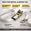 Image of 2" x 15' Double Yoke Ratchet Strap with Snap Hook - 10,000 lb Heavy Duty Tent Tie Down