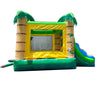 Image of Rental Lite Tropical Jungle Castle Smiley Face Bounce House Slide Combo with Wet Pool Attachment