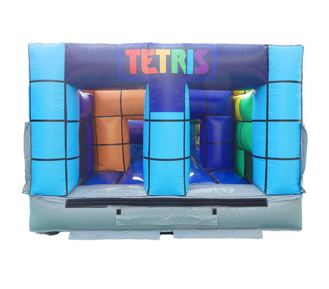  Tetris'  30' Commercial Obstacle Course with Blower - Life-Size Inflatable Tetris Race Challenge