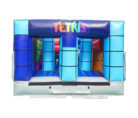 Tetris'  30' Commercial Obstacle Course with Blower - Life-Size Inflatable Tetris Race Challenge