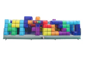 Tetris™ 30' Inflatable Obstacle Course with Blower – Life-Size Tetris Race for Kids & Families