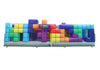 Image of Tetris 30-foot inflatable obstacle course for commercial events with dual racing lanes