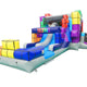 Tetris' Mega Inflatable Double Water Slide Bounce House with Blower