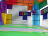 Image of  Tetris' Mega Inflatable Double Water Slide Bounce House with Blower
