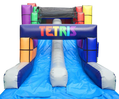  Tetris' Mega Inflatable Double Water Slide Bounce House with Blower