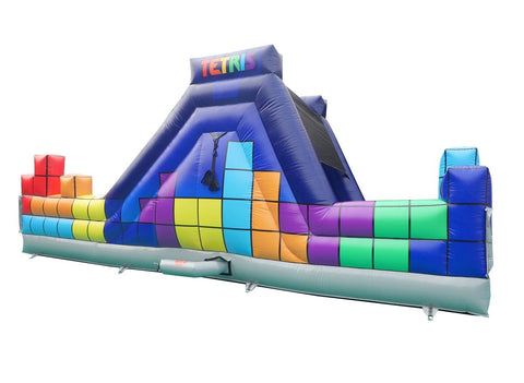  Tetris' 30' Commercial Rock Climb Slide with Blower - Inflatable Tetris Slide