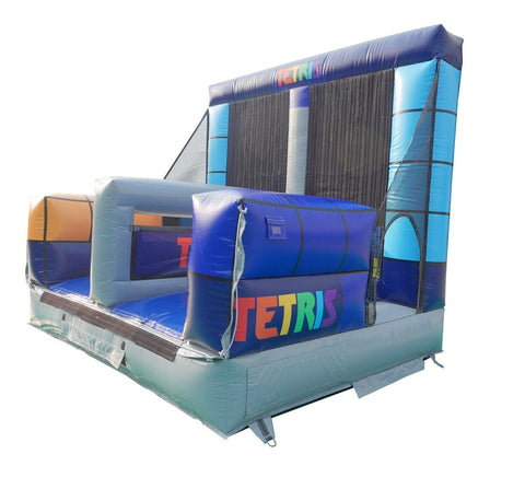 Tetris commercial sticky wall inflatable game with life size Tetrimino pieces