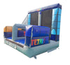 Image of Tetris commercial sticky wall inflatable game with life size Tetrimino pieces