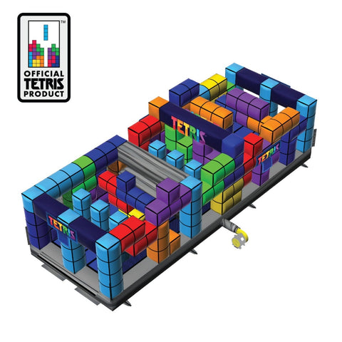 Tetris 30-foot inflatable obstacle course for commercial events with dual racing lanes