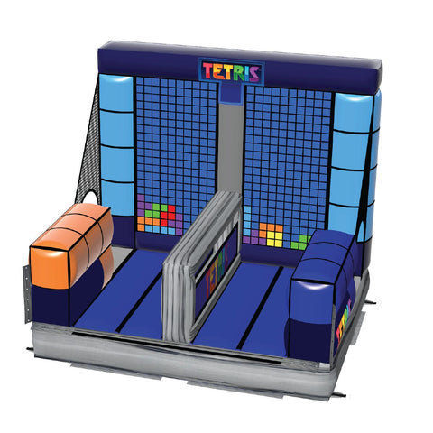 Tetris commercial sticky wall inflatable game with life size Tetrimino pieces
