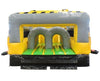 Image of Exit view of 30-foot Venom inflatable obstacle course with twin arched tunnels and bright yellow finish