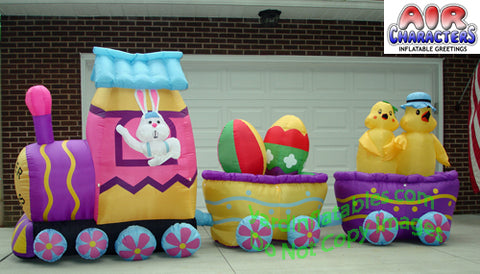 15' Air Blown Inflatable Easter Bunny DELUXE Train