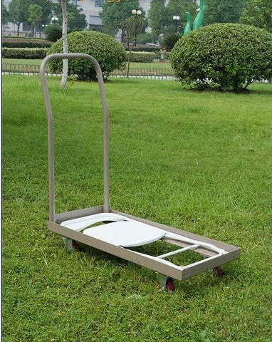 Heavy Duty Universal Rolling Folding Chair Cart - Tan, Wide