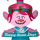 4' Gemmy Airblown Inflatable Troll's Queen Poppy in Christmas Outfit w/ Banner