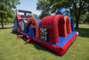 Image of 3 Lane Mega Thrill Race Car Commercial Inflatable Race Track Obstacle Course - IG5250-R