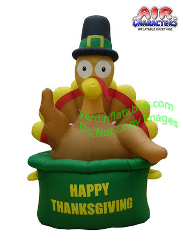6' Air blown Inflatable Thanksgiving Turkey in Pot