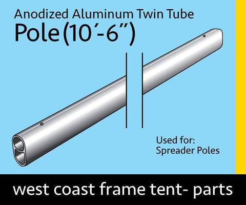 10' 6" Spreader Pipe for West Coast Frame Tent, Twin Tube