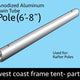 6' 8" Pipe for West Coast Frame Tent, Twin Tube
