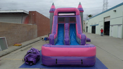 15'H Dual Lane Wet & Dry Marble Combo by Ultimate Jumpers