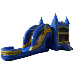 Ultimate Jumpers Inflatable Bouncers 15'H 3 In 1 Wet & Dry Blue And Yellow Marble Combo by Ultimate Jumpers C153 15'H Dual Lane Wet & Dry Tropical Combo by Ultimate Jumpers SKU C153