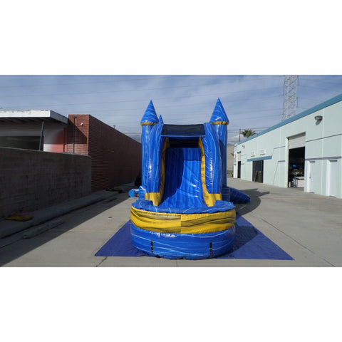 Ultimate Jumpers Inflatable Bouncers 15'H 3 In 1 Wet & Dry Blue And Yellow Marble Combo by Ultimate Jumpers C153 15'H Dual Lane Wet & Dry Tropical Combo by Ultimate Jumpers SKU C153