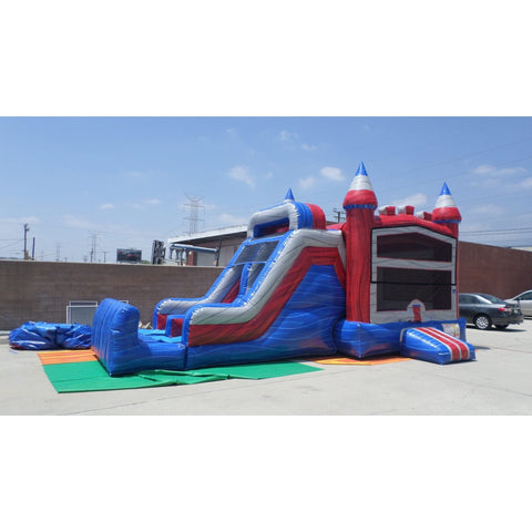 Ultimate Jumpers Inflatable Bouncers 15'H Dual Lane Wet & Dry All Marble Combo by Ultimate Jumpers C163