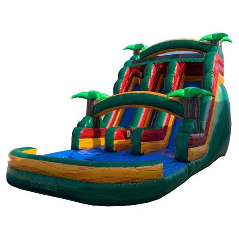 Ultimate Jumpers Inflatable Bouncers 18'H Dual Lane Tropical Water Slide by Ultimate Jumpers