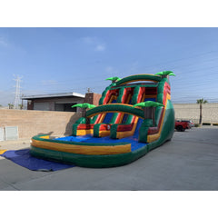 18'H Dual Lane Tropical Water Slide by Ultimate Jumpers