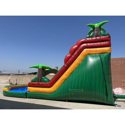 Ultimate Jumpers Inflatable Bouncers 18'H Dual Lane Tropical Water Slide by Ultimate Jumpers