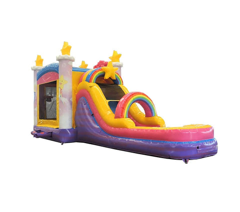 Mega Unicorn Inflatable Water Slide Bounce House Combo with Blower