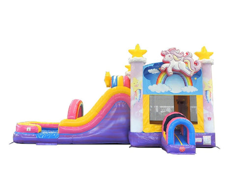Mega Unicorn Inflatable Water Slide Bounce House Combo with Blower