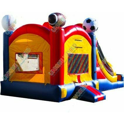 Unique World Inflatable Bouncers 14'H Sports Bounce House And Slide Combo by Unique World 14'H Sports Bounce House And Slide Combo by Unique World SKU# 3002D/ 3002D-POOL