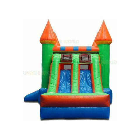 Unique World Inflatable Bouncers 15'H Double Lane Slide Castle Combo by Unique World 15'H Double Lane Slide Castle Combo by Unique World SKU# 3078D/ 3078D-POOL