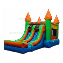 15'H Double Lane Slide Castle Combo by Unique World