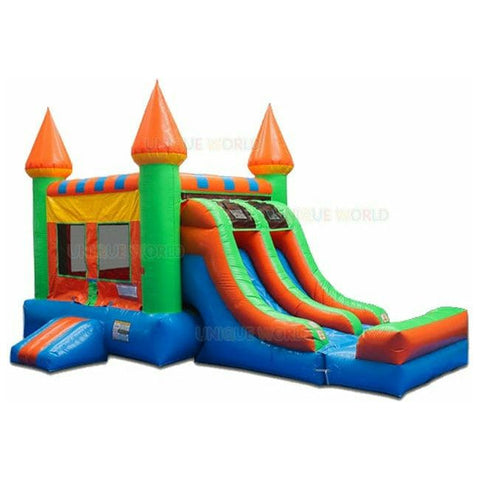 Unique World Inflatable Bouncers 15'H Double Lane Slide Castle Combo by Unique World 15'H Double Lane Slide Castle Combo by Unique World SKU# 3078D/ 3078D-POOL