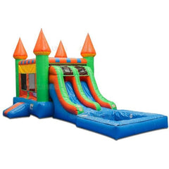 Unique World Inflatable Bouncers 15'H Double Lane Slide Castle Combo with Pool by Unique World 3078P 15'H Double Lane Slide Castle Combo with Pool SKU# 3078P