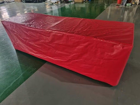 Vinyl 8' Banquet Table Cover, Solid Red