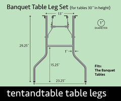 Replacement Leg Set for Banquet Folding Table (2 Piece, Pair)