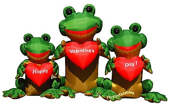 9' Air Blown Inflatable Valentine's Day 3 Frogs w/ Hearts