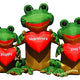 9' Air Blown Inflatable Valentine's Day 3 Frogs w/ Hearts