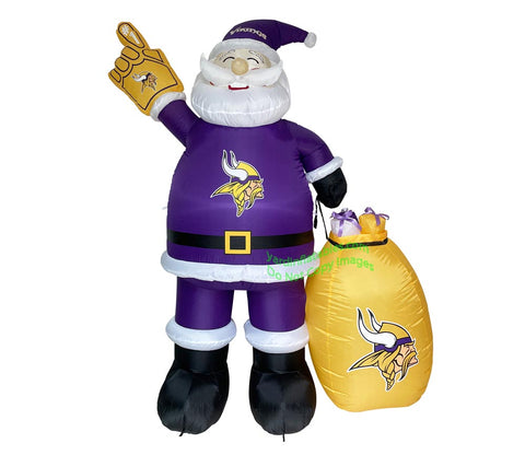7' Air Blown Inflatable NFL Minnesota VIKINGS Santa Claus