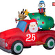 8' Gemmy Airblown Inflatable Christmas Vintage Truck w/ Santa, Reindeer, and Penguin