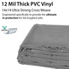 Image of 20' x 30' Heavy Duty Waterproof PVC Vinyl Tarp - Gray