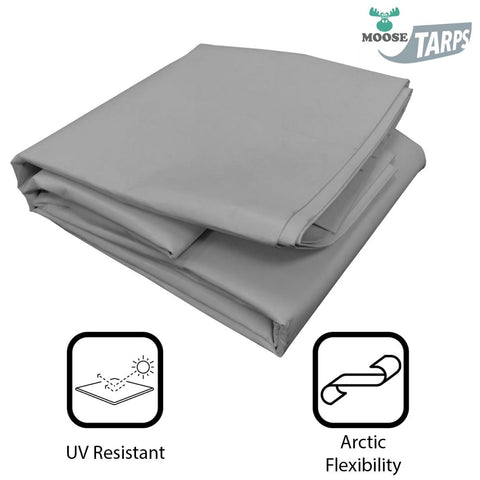 10' x 12' Heavy Duty Waterproof PVC Vinyl Tarp - Gray